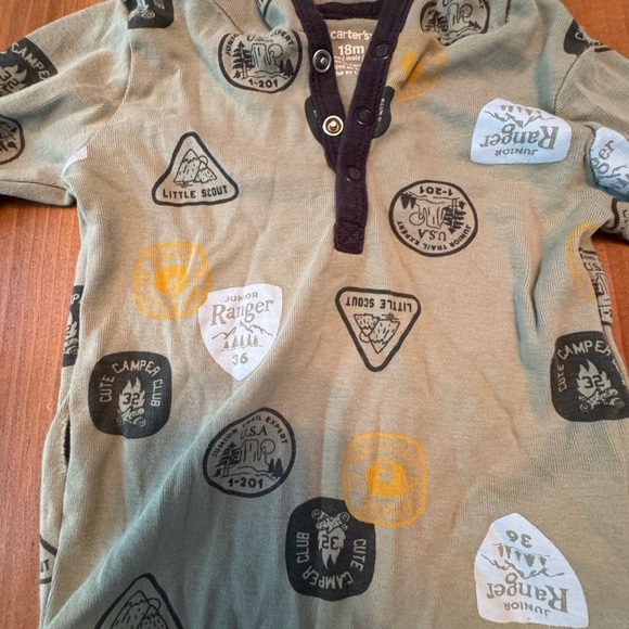 Carter's Tan and Brown Bodysuit One Piece 18 months - Picture 2 of 7